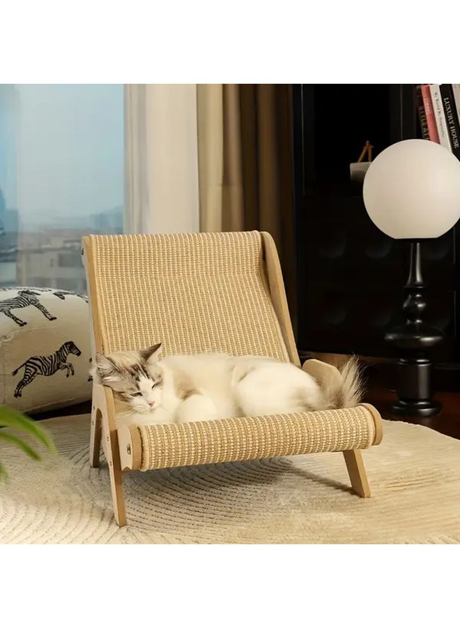 Small Cat Lounger 3 in 1 Cat Bed Resting Chair with Plush Cushion and Sisal Scratcher - Image 5